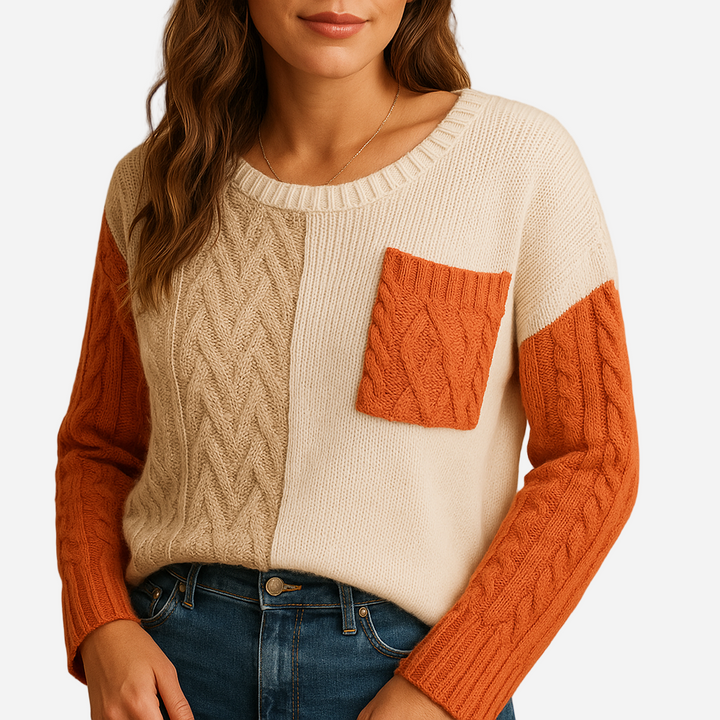 Strickpullover für Damen - Zopfmuster & Taschen für den Winter