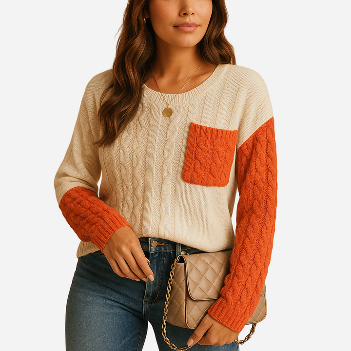 Strickpullover für Damen - Zopfmuster & Taschen für den Winter