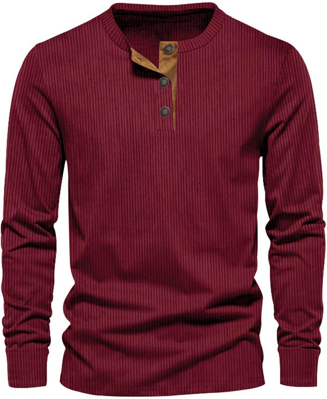 Henley T-shirt - Premium Langärmeliges T-Shirt für Herren