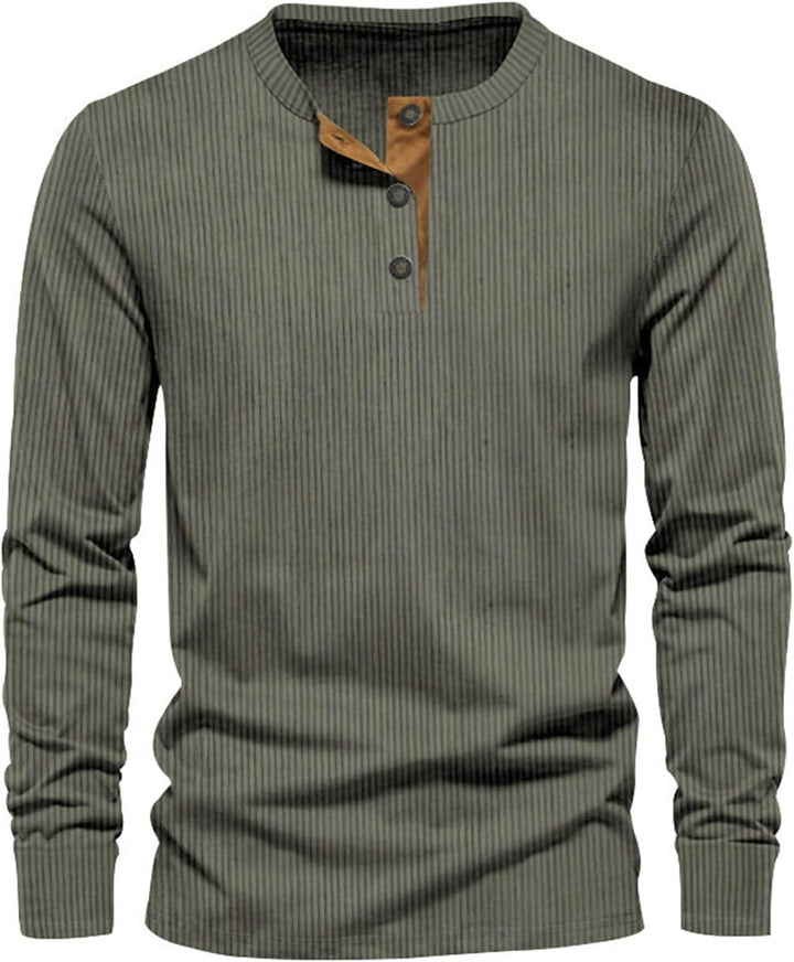 Henley T-shirt - Premium Langärmeliges T-Shirt für Herren