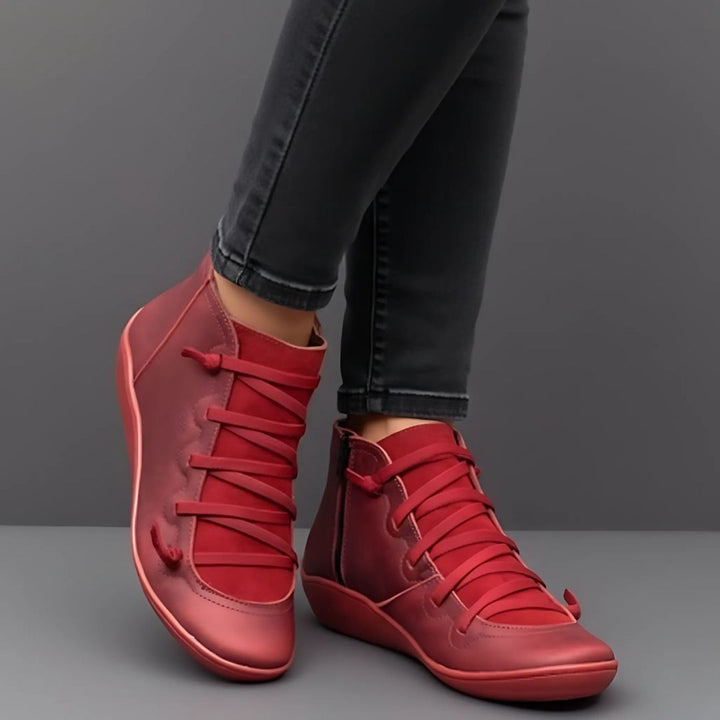 Winter Stiefeletten für Damen – Orthopädische Boots mit flacher Sohle & Reißverschluss