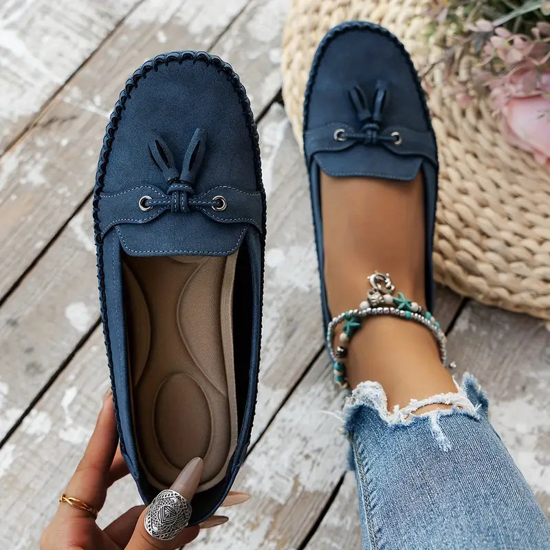 Mokassins - Bequeme Halbschuhe mit Schleife für Sommer