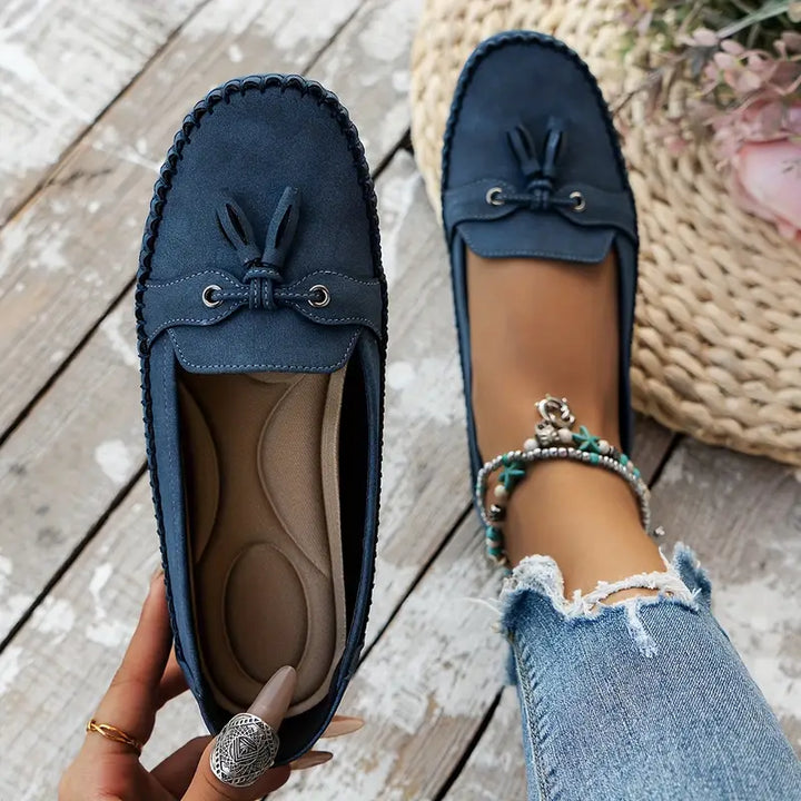 Mokassins - Bequeme Halbschuhe mit Schleife für Sommer