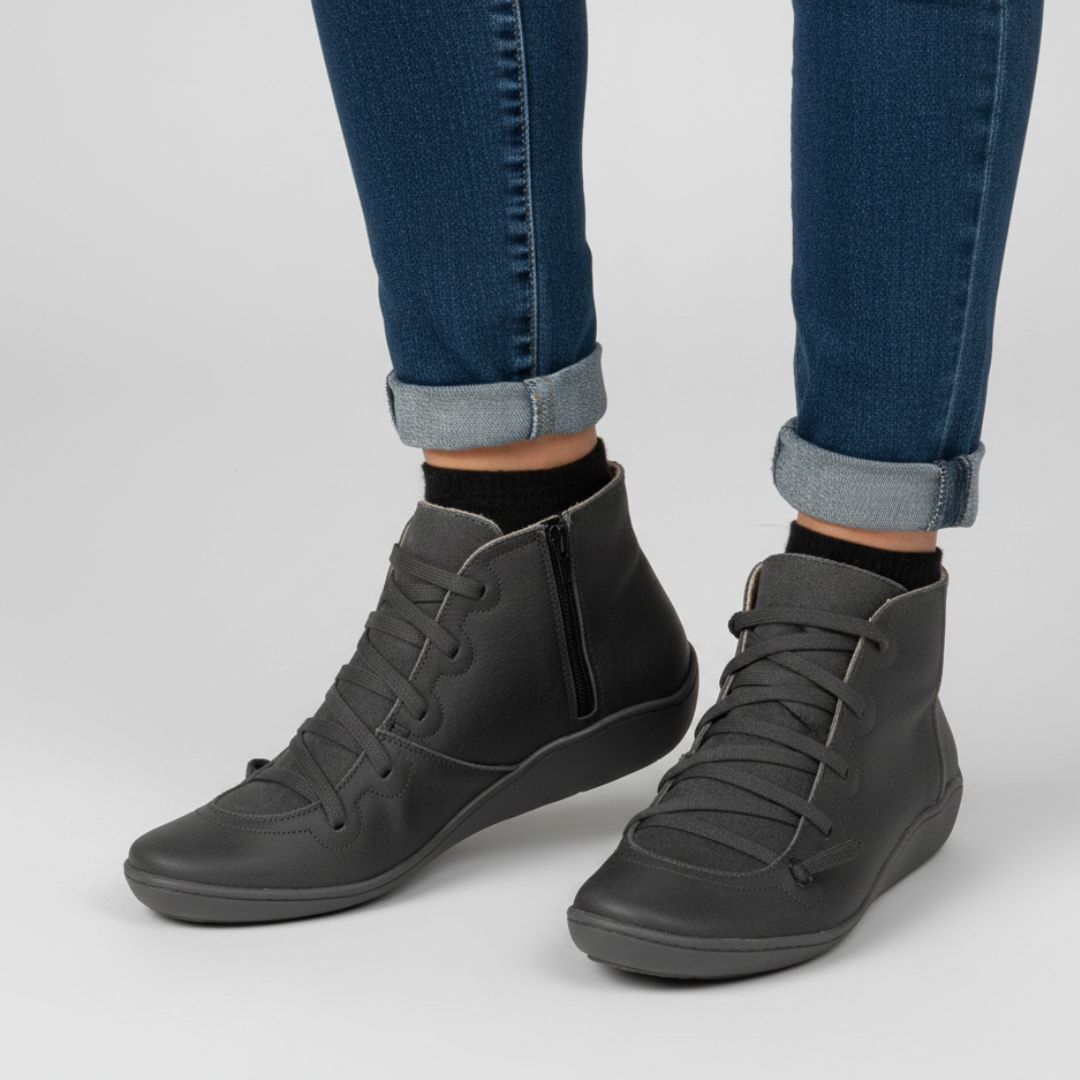 Winter Stiefeletten für Damen – Orthopädische Boots mit flacher Sohle & Reißverschluss