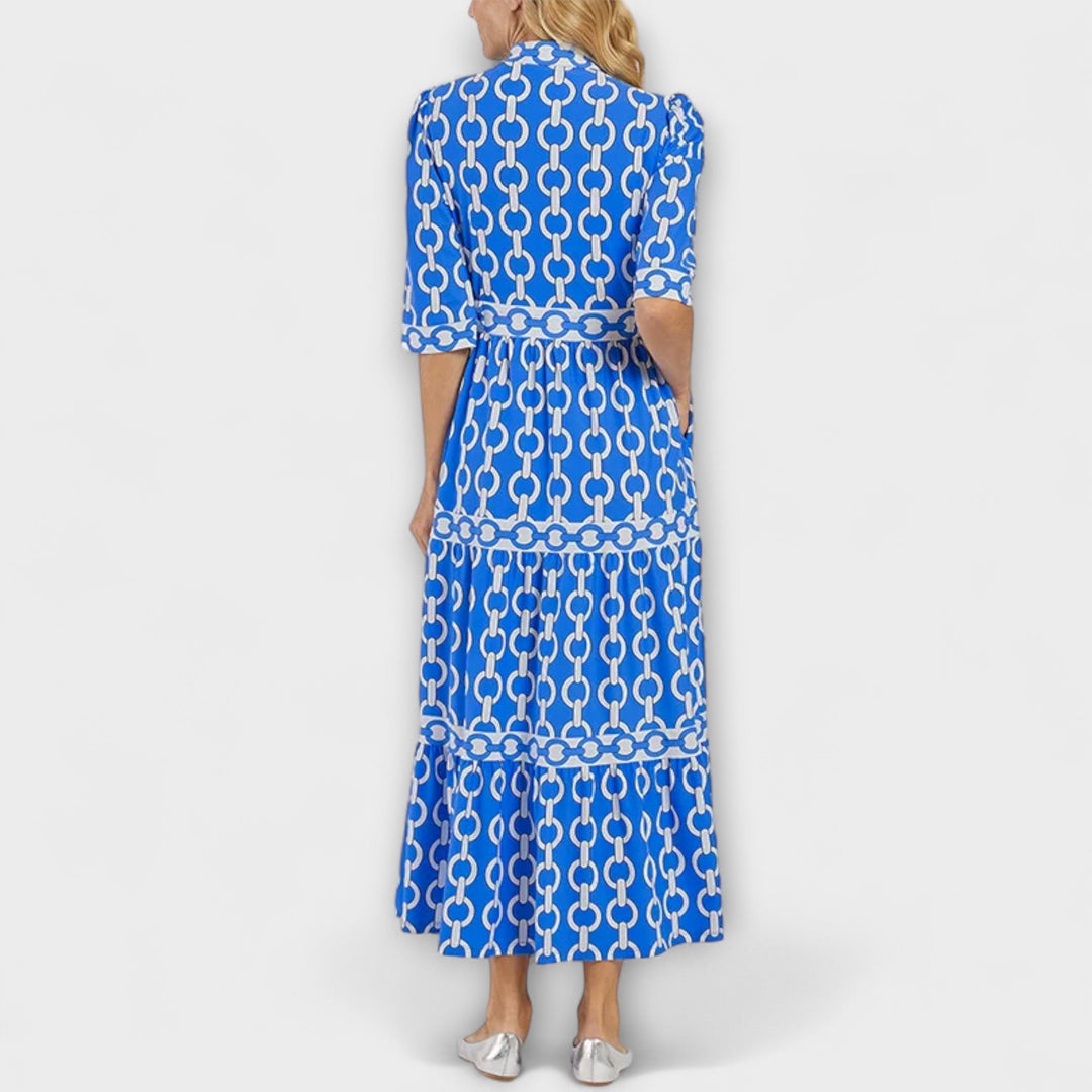 Sommerkleid - Stilvolles Midi-Kleid mit Kettenmuster