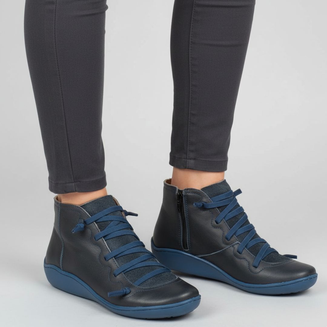 Winter Stiefeletten für Damen – Orthopädische Boots mit flacher Sohle & Reißverschluss