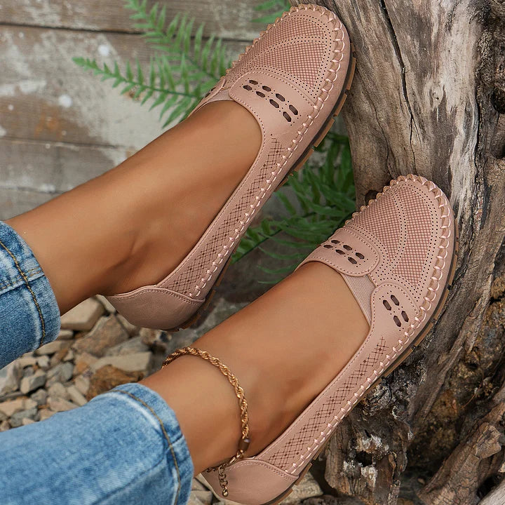 Halbschuhe für Damen - Atmungsaktive Mokassins mit fußbett für Sommer
