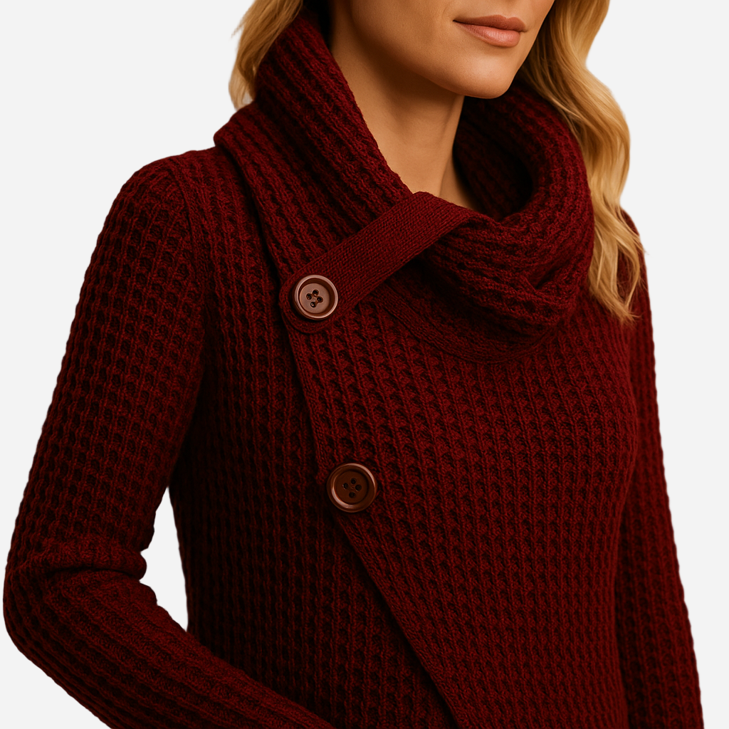 Rollkragenpullover für Damen - Stilvoll & Knöpfe für den Winter