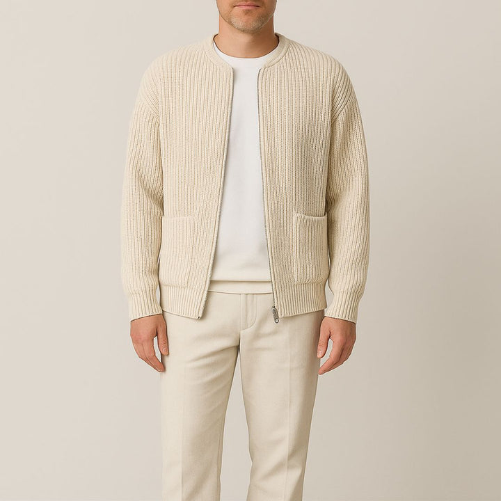 Strickjacke - Leichte Übergangsjacke mit Reißverschluss für Frühling