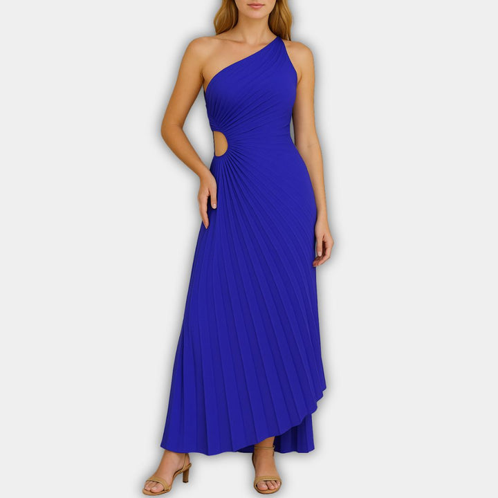 Loscano Plissee Kleid | Elegantes One-Shoulder Abendkleid für Hochzeitsgäste
