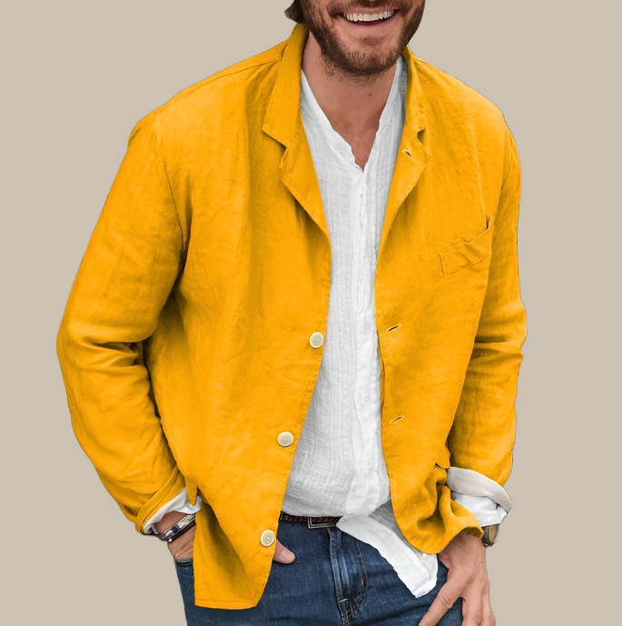 Luca Leinen-Blazer | Eleganter italienischer Leinen-look blazer für Männer