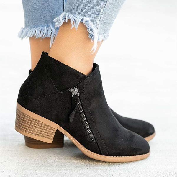 Clargo Stiefeletten - Damenstiefelette mit Reißverschluss und hochwertigem Fußbett