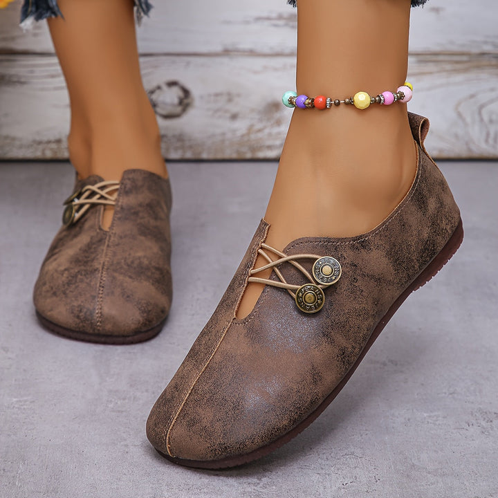 Halbschuhe für Damen - Bequeme Loafers mit fußbett für Sommer