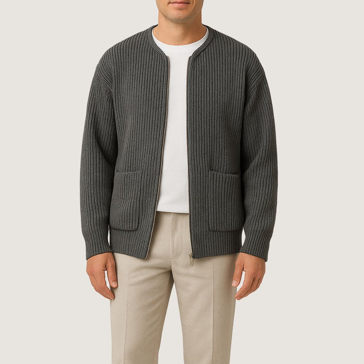 Strickjacke - Leichte Übergangsjacke mit Reißverschluss für Frühling