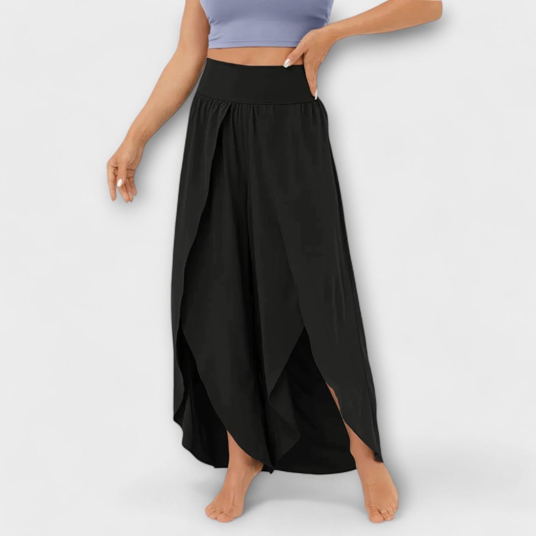 Olivia Wide Leg Hose - Hochgeschnittene Palazzo-Pants mit Schnelltrocken-Effekt