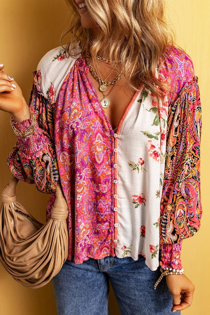 Bluse für Damen - Oversized-Bluse im Boho-Style