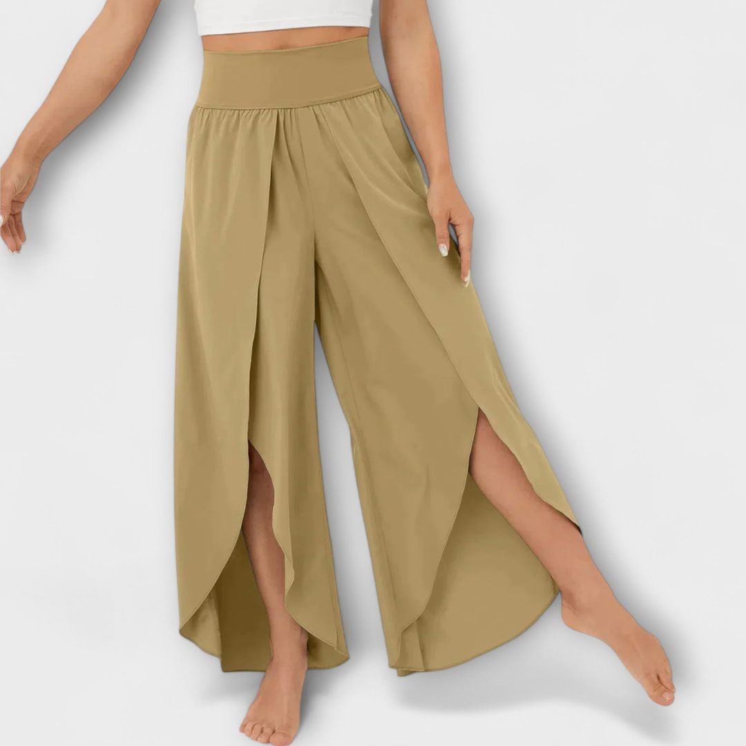 Olivia Wide Leg Hose - Hochgeschnittene Palazzo-Pants mit Schnelltrocken-Effekt