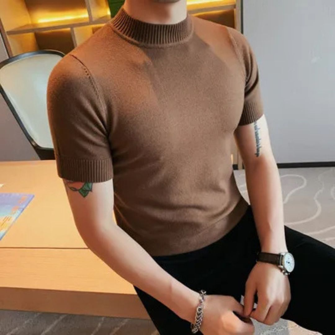 Gents Rollkragenpullover | Weicher Pullover für Herren mit kurzen Ärmeln