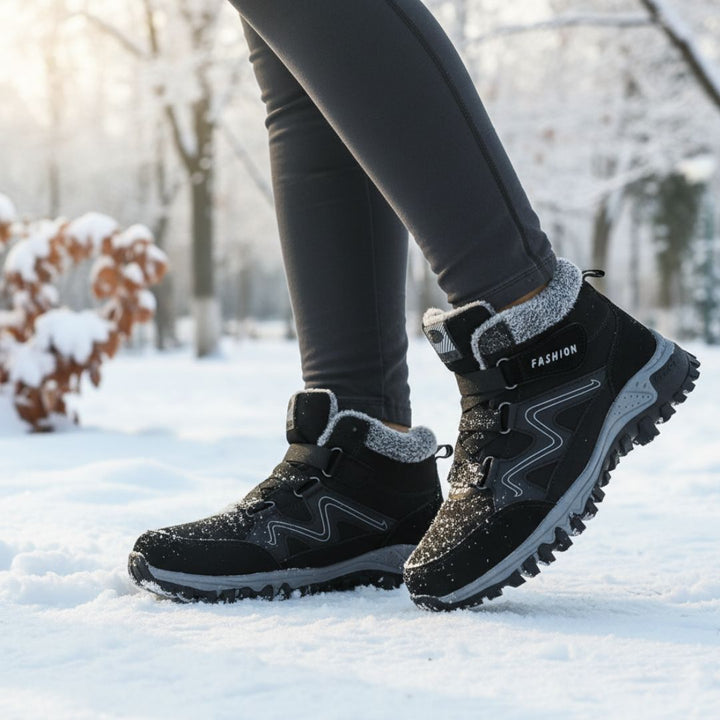Ortho Wanderschuhe für Damen - Gefütterte Outdoor-Schuhe mit Innenfutter & rutschfester Sohle für den Winter