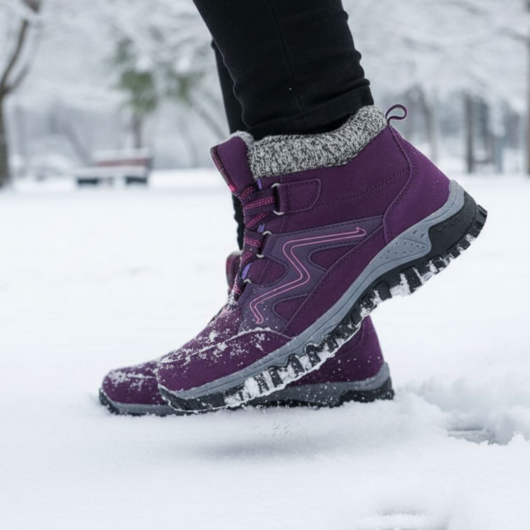 Ortho Wanderschuhe für Damen - Gefütterte Outdoor-Schuhe mit Innenfutter & rutschfester Sohle für den Winter