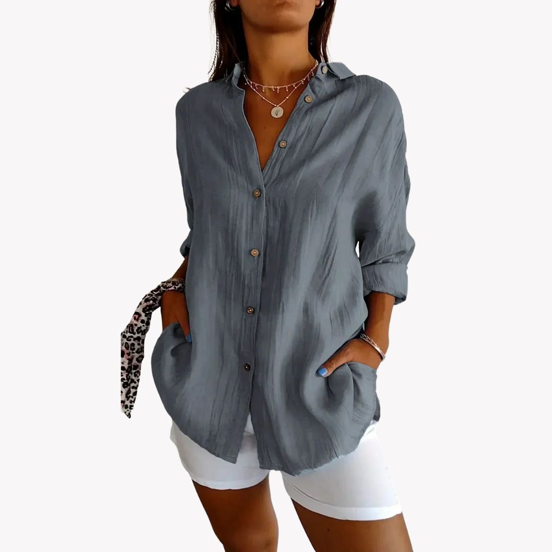 Olivia Bluse - Klassisches Locker Sitzende Bluse für Sommer