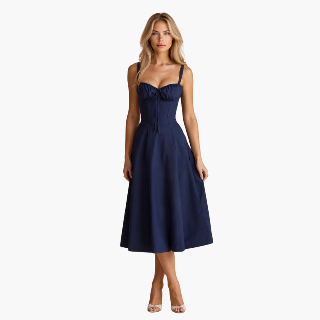 Sommerkleid - Elegantes Maxi Brautjungfernkleid mit Corsage
