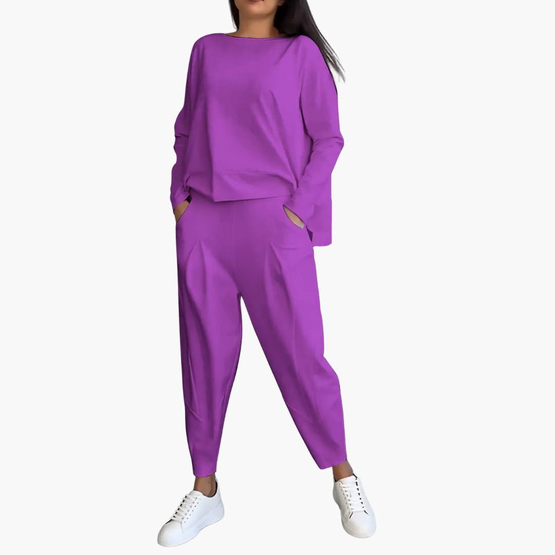 Lucia Twin Set - Bequemes Zweiteiliges Set mit Rundhalsausschnitt