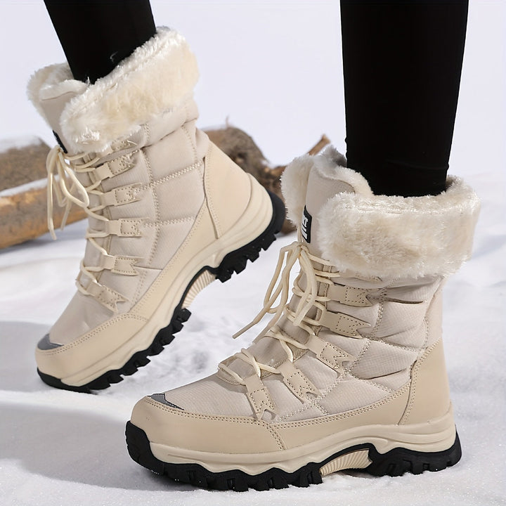 Gefütterte Schneestiefel für Damen - Wasserabweisende & Rutschfeste Winterboots mit Schnürung für den Winter