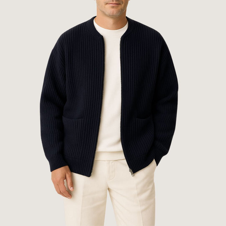 Strickjacke - Leichte Übergangsjacke mit Reißverschluss für Frühling
