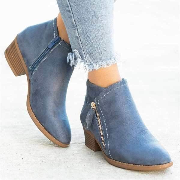 Clargo Stiefeletten - Damenstiefelette mit Reißverschluss und hochwertigem Fußbett