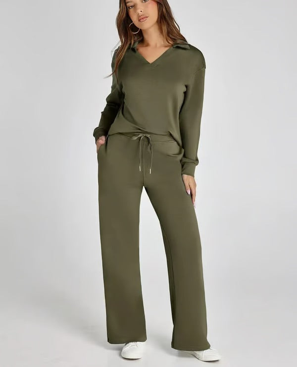 Loscini Loungeweat Set | Zweiteiler-set mit Sweatshirt mit Jogger Für Damen