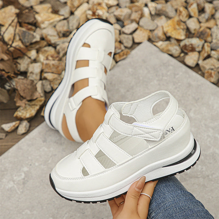 Sandaletten für Damen - Bequeme Platform Sandalen mit Klettverschluss