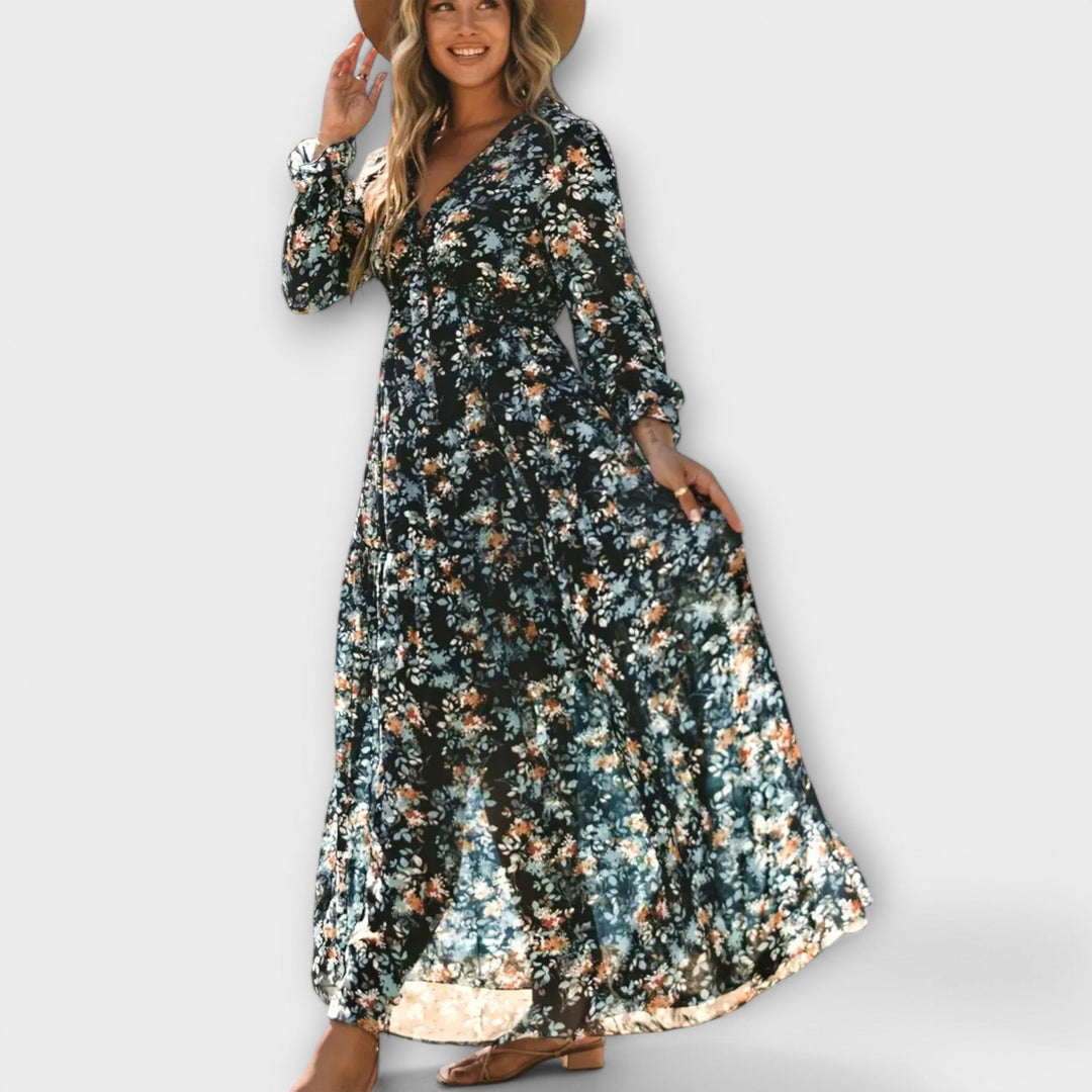 Sommerkleid für Damen - Elegantes Maxikleid mit Blumenmuster