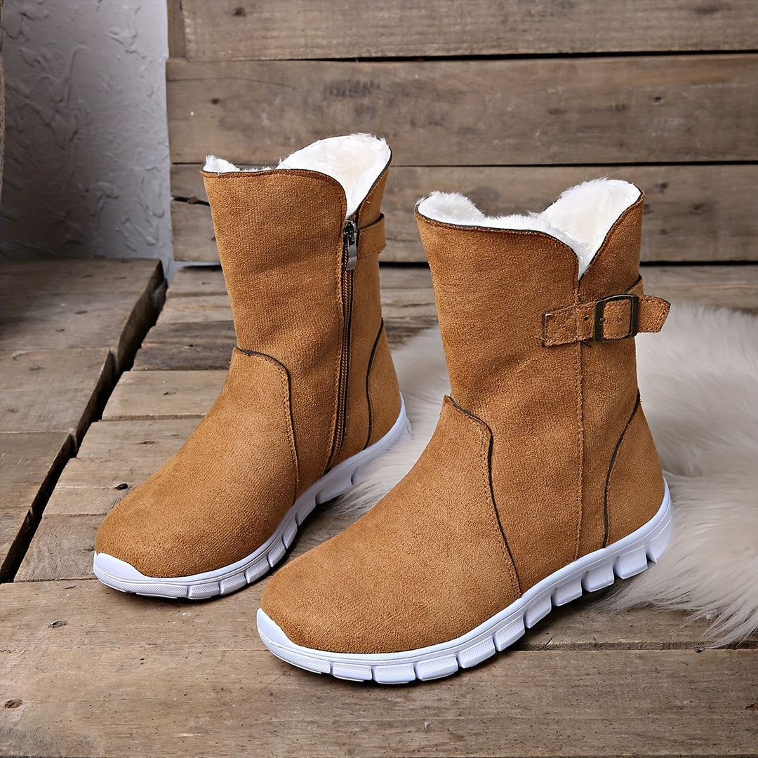 Franklins Winterstiefel für Damen - Gefütterte Stiefel mit sportlicher Sneaker-Sohle & Reißverschluss