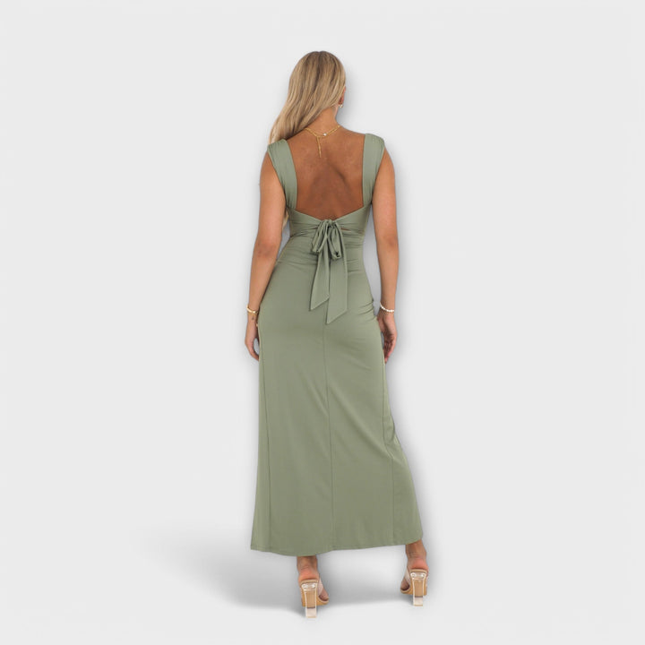 Abendkleid für Damen - Figurbetontes Trägerkleid mit Schlitz
