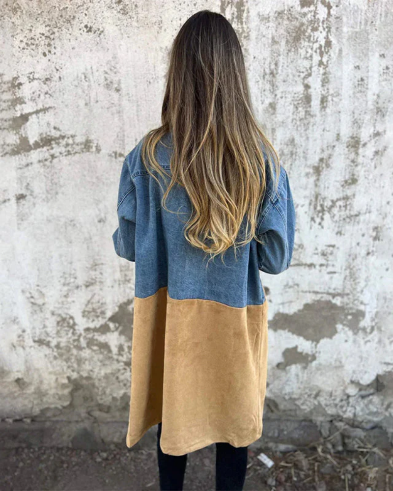 Olivia Denim Mantel | Stilvolle lange Übergangsjacke für Frauen