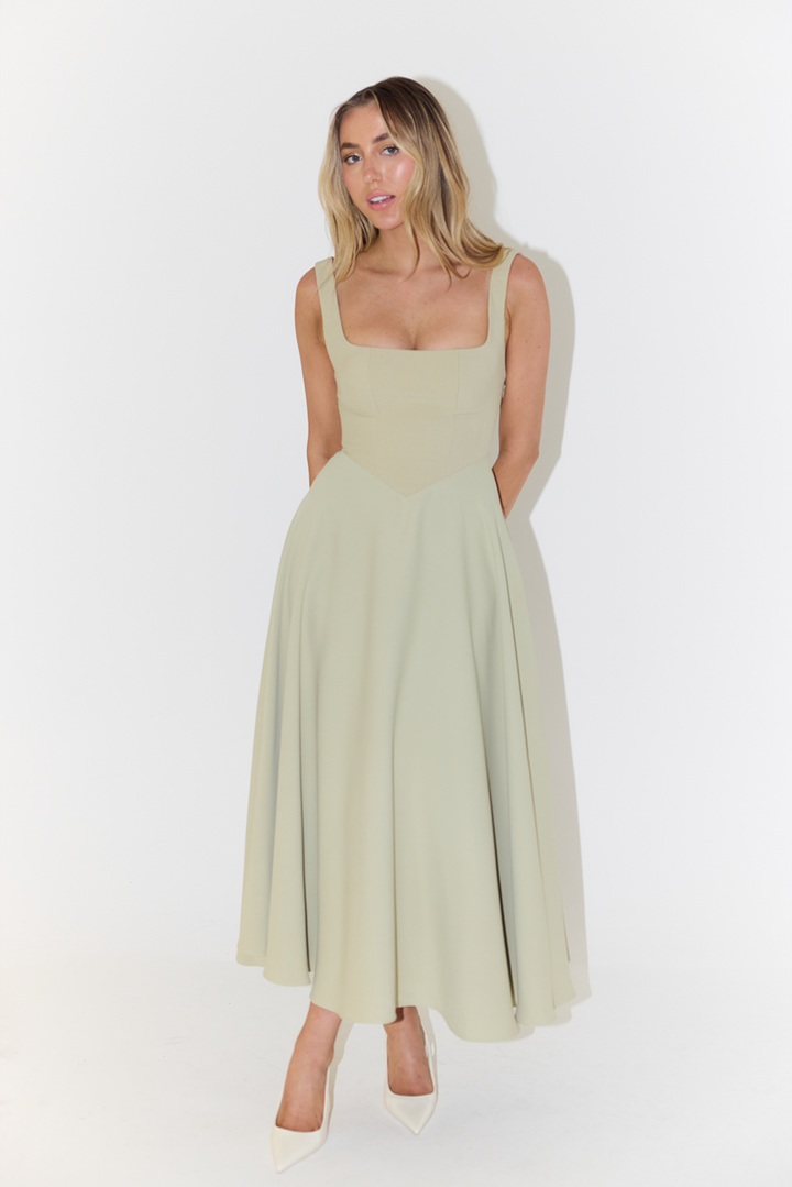 Abendkleid für Damen - Elegantes Midi-Trägerkleid für Sommer