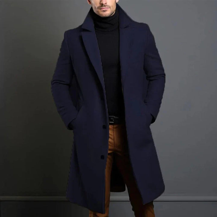 Wollmantel für Herren - Hochwertiger langer Mantel für Herbst & Winter