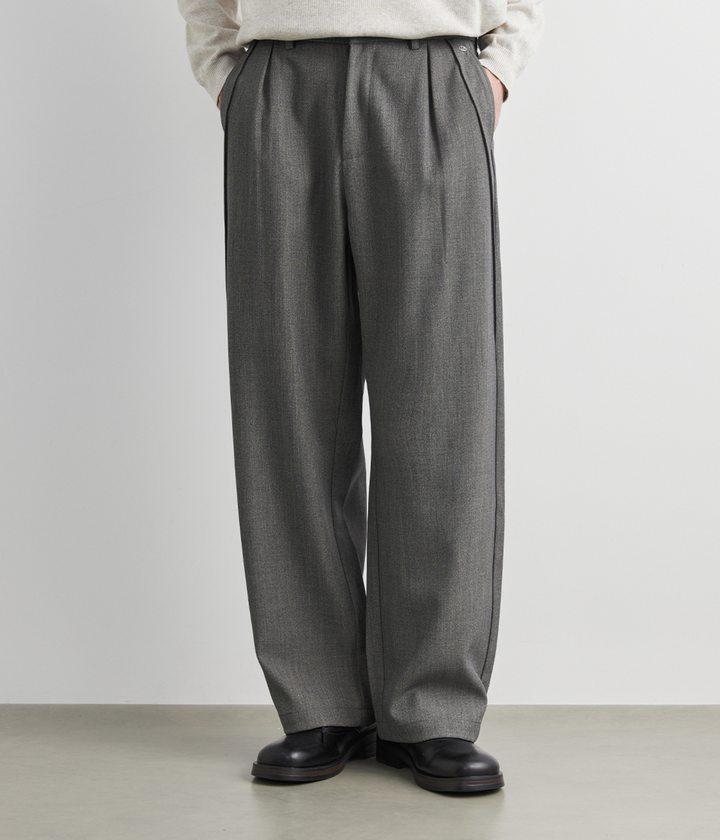 Alex Hosen | Elegante Melierte Pleated Stoffhose Für Herren