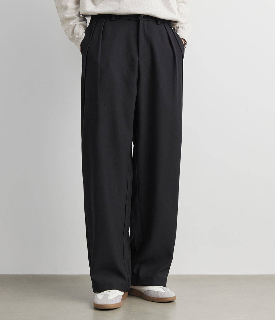 Alex Hosen | Elegante Melierte Pleated Stoffhose Für Herren