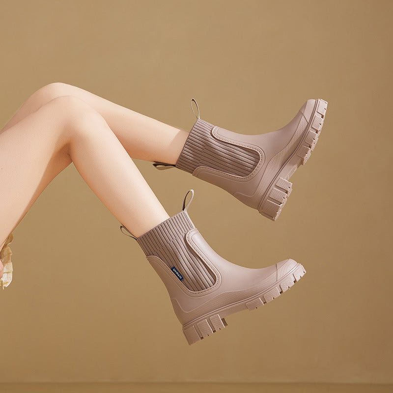 Regenstiefel für den Herbst - Stylische Warme Wasserdichte Gummistiefel mit Komfort für Damen