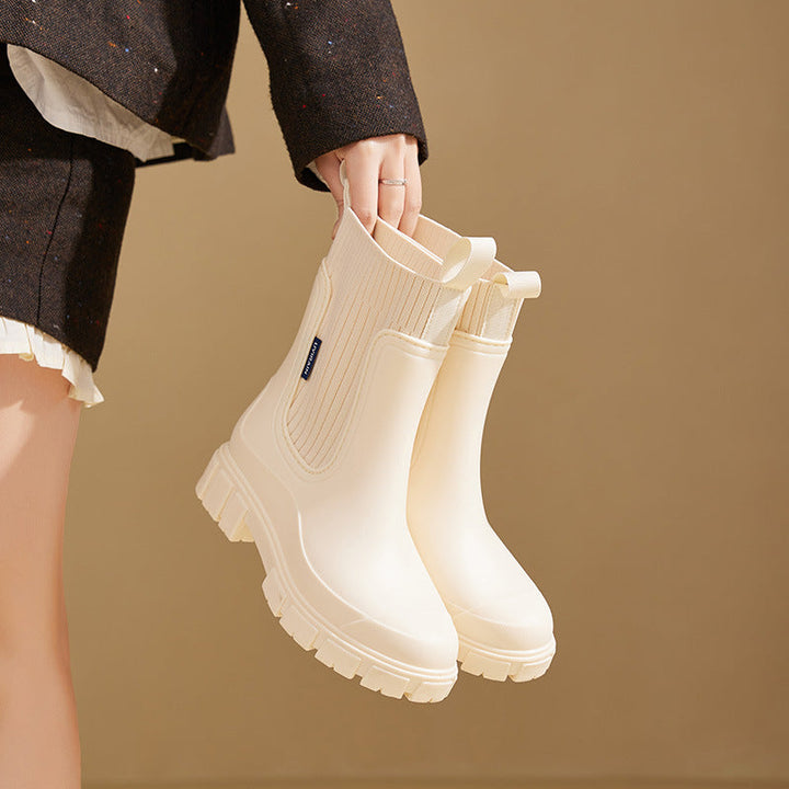 Regenstiefel für den Herbst - Stylische Warme Wasserdichte Gummistiefel mit Komfort für Damen