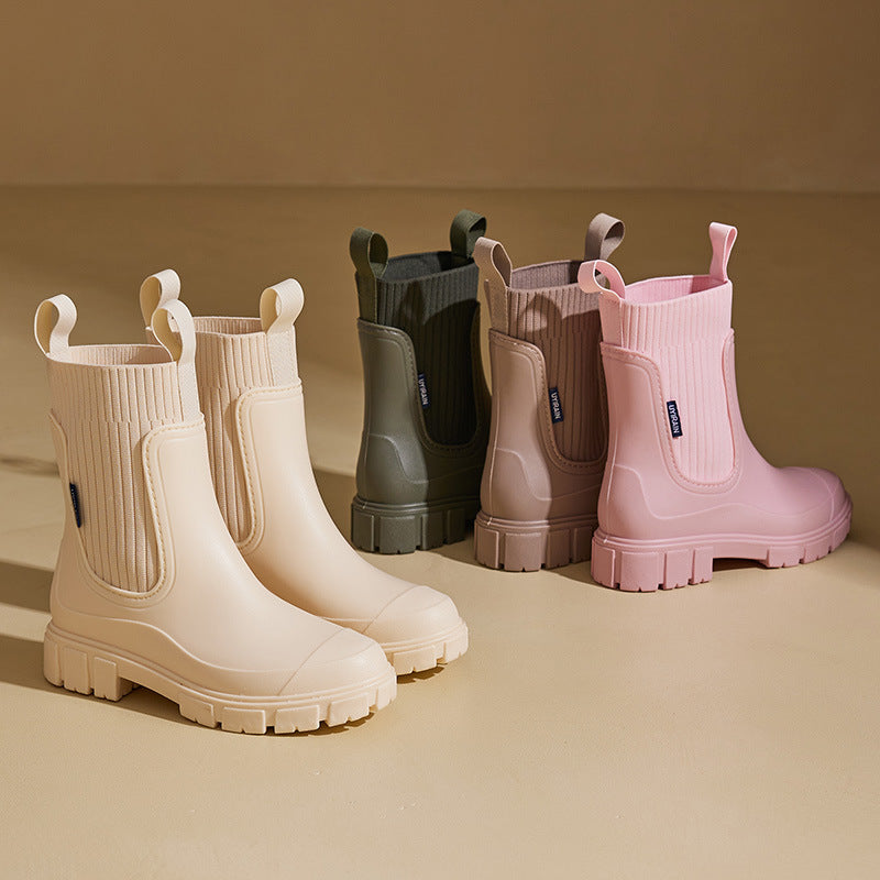 Regenstiefel für den Herbst - Stylische Warme Wasserdichte Gummistiefel mit Komfort für Damen