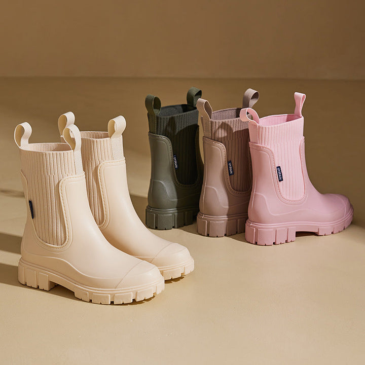 Regenstiefel für den Herbst - Stylische Warme Wasserdichte Gummistiefel mit Komfort für Damen