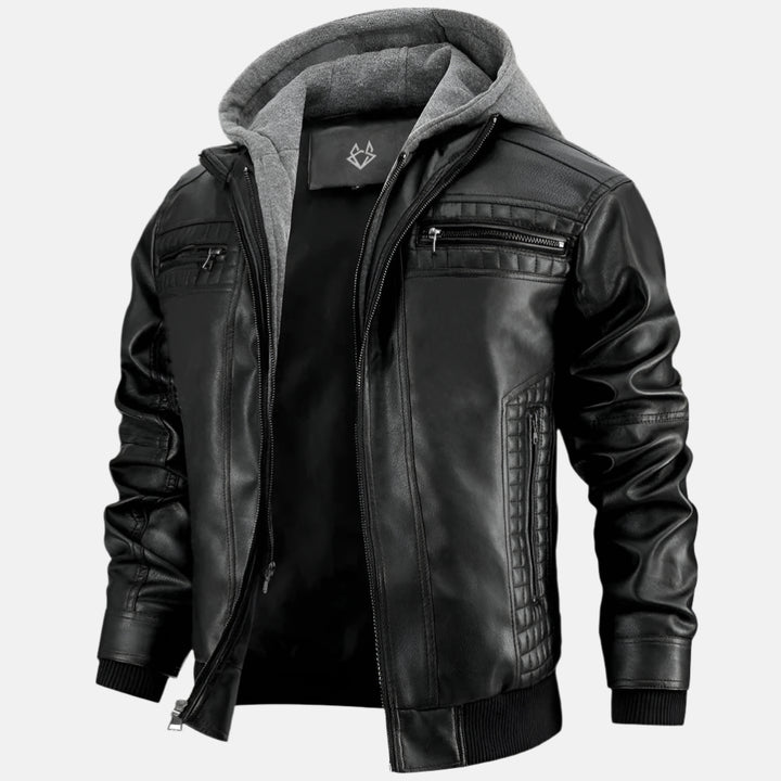Xite Lederjacke | Premium stylische Lederjacke mit Kapuze für Herren