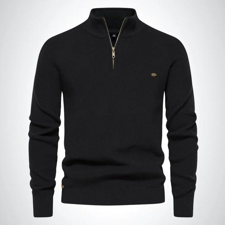 Troyer für den Herbst - Baumwoll-Pullover mit Halb Zip für Herren