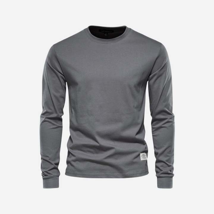 Baumwollshirt für Herren - Langarm & Rundhals für den Winter
