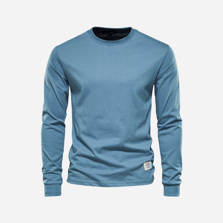 Baumwollshirt für Herren - Langarm & Rundhals für den Winter