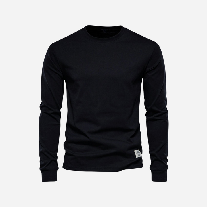 Baumwollshirt für Herren - Langarm & Rundhals für den Winter