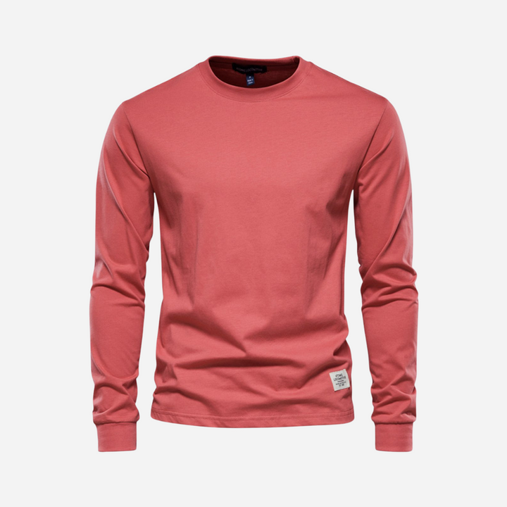 Baumwollshirt für Herren - Langarm & Rundhals für den Winter